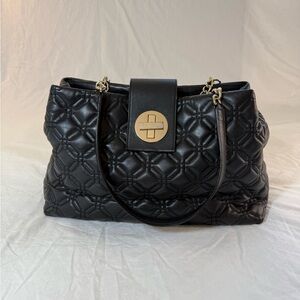 Kate Spade Astor Court Elena Black Quilted Shoulder Bag